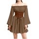 thumbnail image 1 of mfyjkho Vestidos para mujer, Vestido de mujer de manga larga con volantes y cuello halter con estampado de patchwork y mangas acampanadas Vestidos festivos xxl, 1 of 4