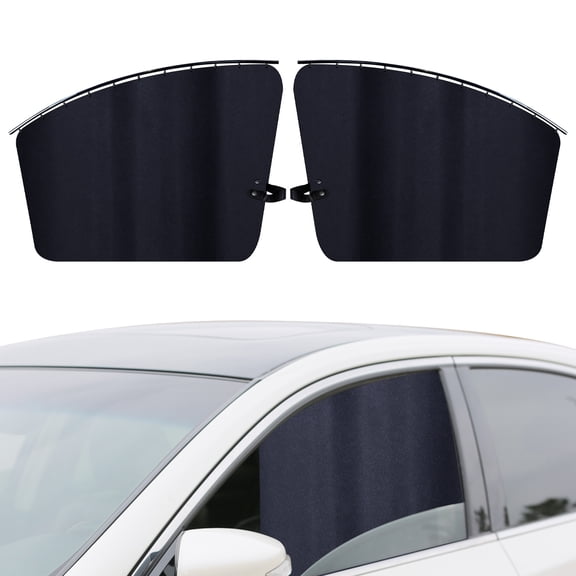 2 Pieces Car Window Shades Covers for Side Window, Black Light Blocking Car Privacy Curtains Sunshades, Universal Privacy Shades for Cars Sleeping Traveling Camping Interior Accessories