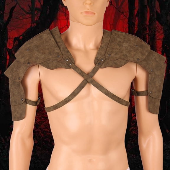 Segolike Gothic Steampunk Shoulder s Medieval Shoulder Pauldron Adjustable Strap, PU Single Shoulder , Shrug Belt for Knight