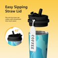 thumbnail image 3 of 18oz Travel Coffee Mug, 316 Stainless Steel Vacuum Insulated Tumbler with 2-in-1 Straw Lid & Strap, Liquid & Marble Print, 3 of 6