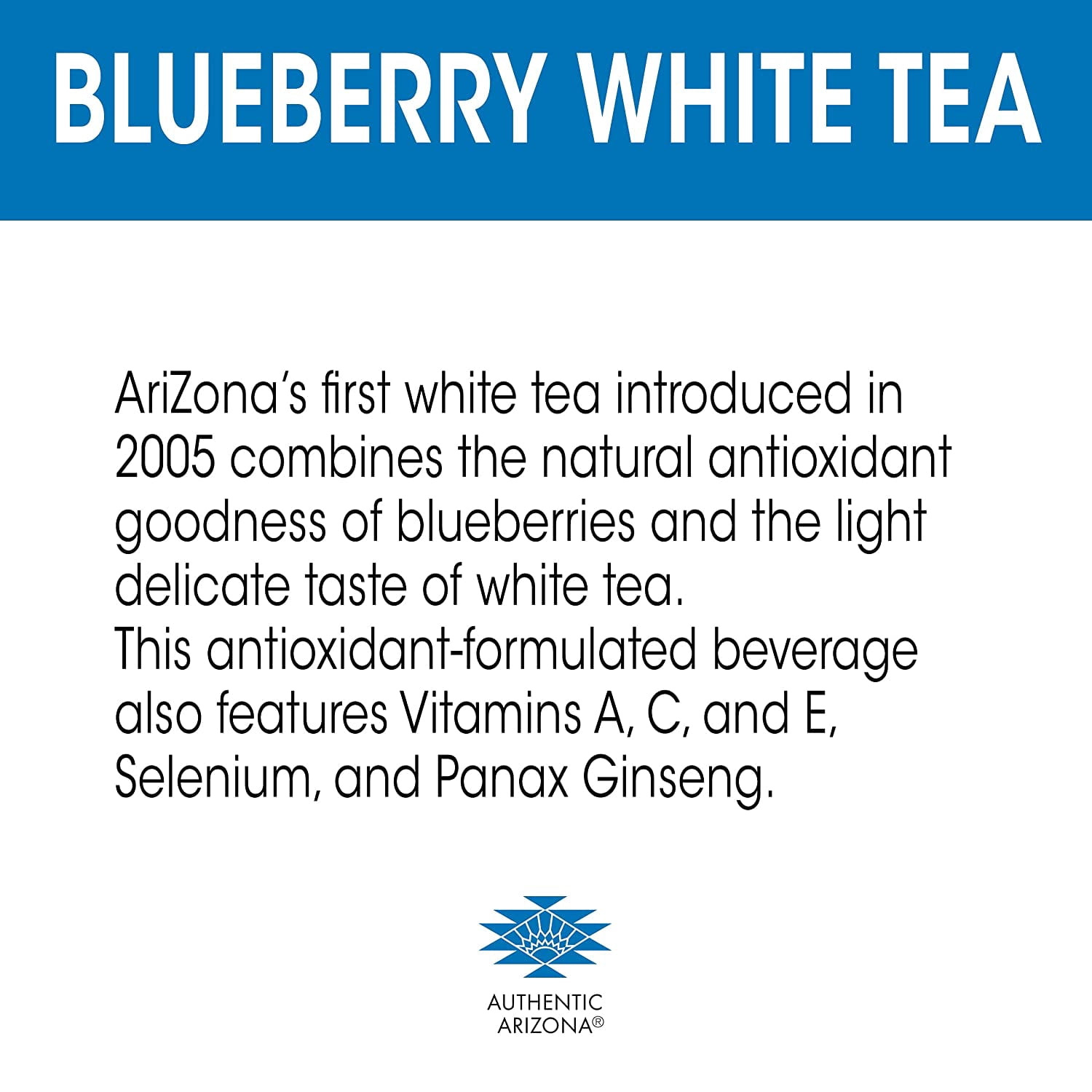 AriZona Premium Brewed Blueberry White, 20 Fl Oz, Pack of 24