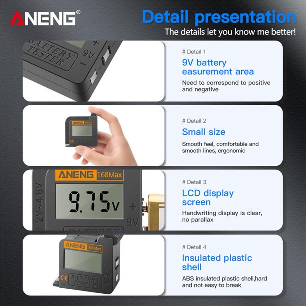 Probador de voltaje de batería LCD Herramienta de diagnóstico de capacidad de batería de litio digital Sywqhk Para estrenar