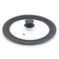 thumbnail image 1 of Universal Lid for Pots, Pans and Skillets - Tempered Glass with Heat Resistant Silicone Rim, Fits 11', 12' and 12.5' Diameter Cookware, Gray 2025, 1 of 5