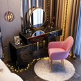 thumbnail image 3 of Drawer Mirrors Dressing Table Box Chair Organizer Makeup Dressing Table Luxury Makeup Living Room Coiffeuse Bedroom Furniture My Lux Decor Round, 3 of 31