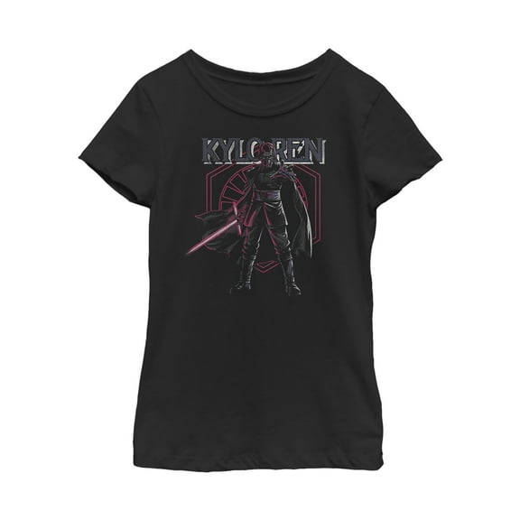 Girl's Star Wars: The Rise of Skywalker Kylo Ren Emblem  Graphic Tee Black X Large