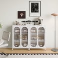 thumbnail image 6 of Marcree White Cabinet with Glass Doors,Arched Cabinet with Glass Doors,Sideboard Cabinet with Adjustable Shelves for Living Room, 6 of 7