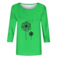 thumbnail image 4 of Pntutb T-Shirt Imprimé Mode Femme Manches Longues Manches 3/4 Chemisier Col Rond Tops Décontractés Rollback, 4 of 4