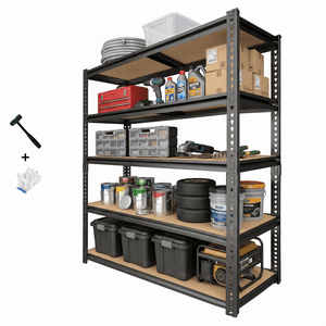 Uberlyfe Heavy-Duty 5-Tier Metal Shelving, 60"H