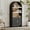 black, variant on Home 71" Tall Bookshelf Arched Cabinet, 5-Tier Arched Bookcase with Mid Century Doors, Wooden Storage Cabinet with Open Display Shelves and Adjustable Shelf for Office Dining Living Room