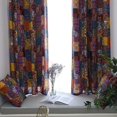 thumbnail image 2 of Zhuge Vintage Patchwork Cotton Linen Window Curtain Panel Rod Pocket Boho Colorful Pattern Room Darkening Window Drapes, 1 Piece (55"x71",Patchwork), 2 of 5