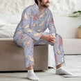 thumbnail image 5 of Mens Pajamas Set, Cute colorful Dog cartoon Button Down Long Sleeve Loungewear Sleepwear Pjs sets for Men, 5 of 5