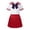 Red, variant on Girls Sailor Uniform 2-Piece Set Cheerleader Style Short Sleeve Top with Bow Pleated Skirt for Kids Back to School Performances Stage Show(Blue-Skirt,6-7 Years)