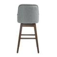 thumbnail image 6 of Counter Height Bar Stools Set of 2, Modern Linen Upholstered Barstools with Button Tufted Back & Nailhead Trims & Solid Wood Legs, Comfy Dining Chairs with 360 Degree Swivel for Kitchen Pub, Gray1, 6 of 7