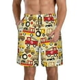 thumbnail image 2 of Uemuo Vehicles Pattern Men's Swim Trunks Hawaiian Beach Bathing Suit Swimsuits Beach Quick-Dry Shorts with Pockets-X-Large, 2 of 9