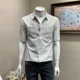 thumbnail image 5 of Camisas de hombre a rayas negras con bolsillo Camisa de hombre Cuello Barato Cosas Cómodas Xxl Ropa Popular Coreana Verano Novedad en I, 5 of 5