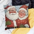 thumbnail image 2 of SHANXI Throw Pillow Covers Happy Cartoon Mr and Mrs Claus Merry Christmas New Year Symbols Fun for Living Room Bedroom Sofa 24x24in, 2 of 5