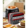 thumbnail image 4 of Black Red Small Toaster Cover 2 Slice, Kitchen Appliance Covers, Garden Floral Stripe Aesthetic Flower Boho Toaster Oven Cover with Loop, Bread Machine Cover Polyester Dust Cover Protection, 4 of 4