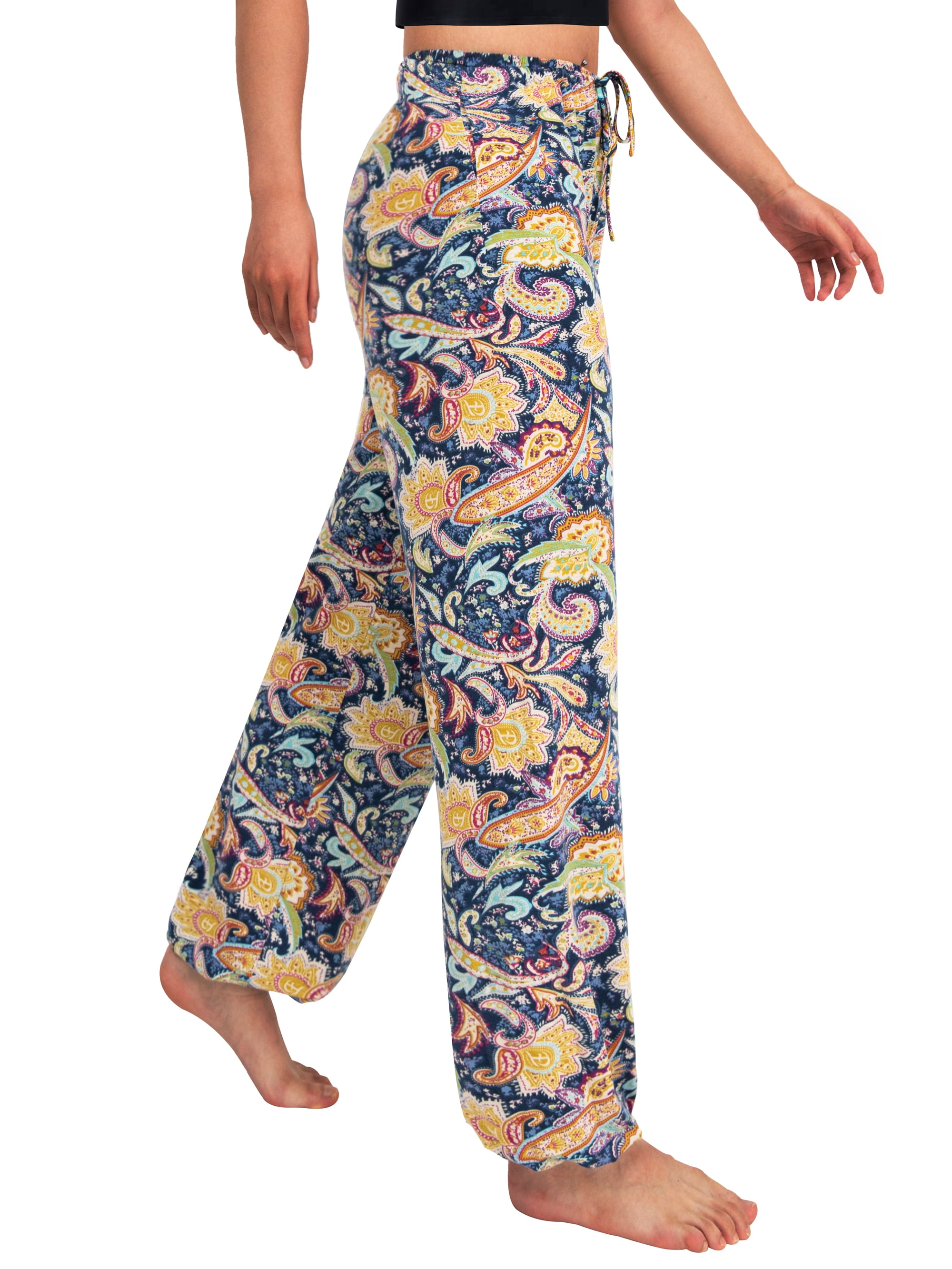 OmicGot Women's Casual Boho Palazzo Pants for Women Wide Leg Pants m-2xl