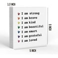 thumbnail image 3 of Zomyto 7x7 Inches Inspirational Quote Rustic Wooden Box Sign, Decor Farmhouse Home Decor,Wood Block Plaque Desk Decor, Office Shelf Table Decoration for Living Room,I Am Strong I Am Brave, 3 of 6