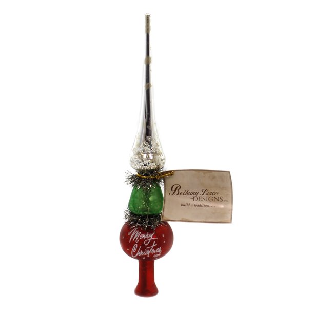 Tree Topper Finial TRICOLOR TREE TOPPER Glass Vintage Looking Tensil