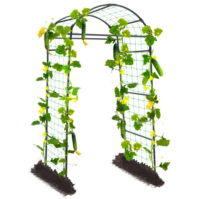 Enrejado Garden Arch Yotoworth, 210 cm de alto, acero negro