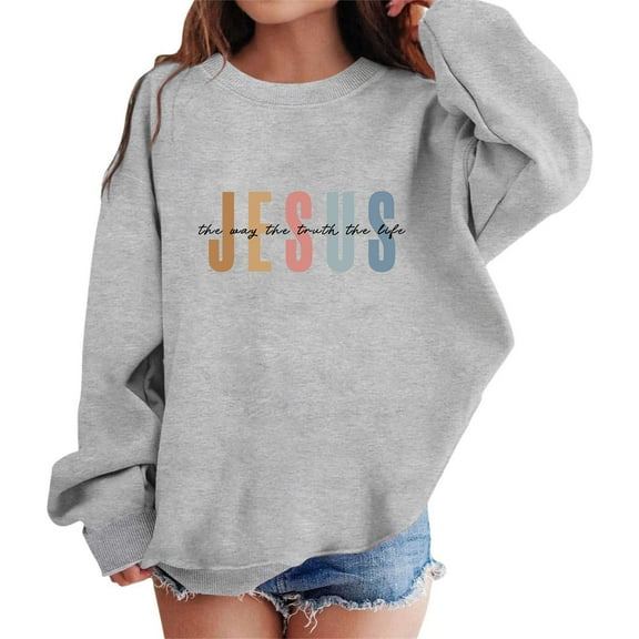 Kids Hoodies Girls Girls Fashion Girl's Graphic Prints Sweatshirt Crewneck Long Sleeve Cute Drop Shoulder Pullover Tops