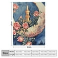 thumbnail image 4 of nygtbtfer Ramadan Mubarak Blanket Throw Blanket Eid Mubarak Flannel  Blanket Mosque Lantern Islamic Mubarak for Bed Couch Sofa Chair Aesthetic Cute Soft Warm-Moon Flower 50x60in, 4 of 6