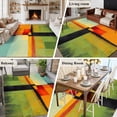 thumbnail image 5 of 6'x9' Area Rugs, Red Orange Green Indoor Outdoor Area Rug for Living Room Bedroom, Modern Oil Painted Art Geometric Washable Bathroom Rugs Kitchen Floor Carpet Mats Home Decor Aesthetic, 5 of 8