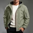 thumbnail image 2 of Mens Rain Jacket Lightweight Solid Color Windproof And Waterproof Zipper Parka Coat Athletic Coat Hooded Outwear Winter Fall Outerwear with Pockets, 2 of 5