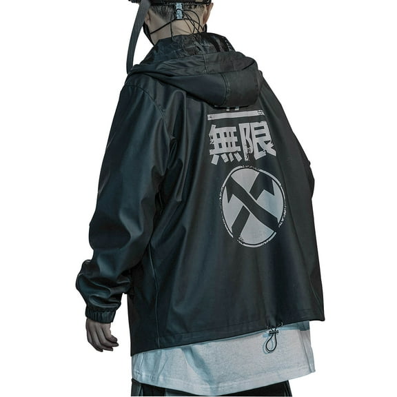 Niepce Inc Streetwear Techwear Matt Black Hooded Jacket (Men's)
