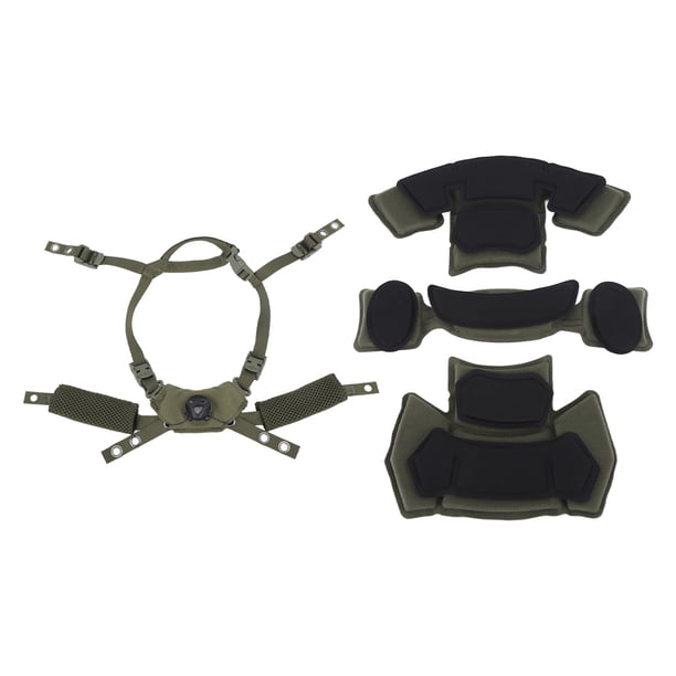 Sistema de suspensión del dial del casco con juego de almohadillas de revestimiento perilla ajustable modificaciones de la correa de la barbilla del casco para FAST para MICH OG verde