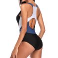 thumbnail image 4 of Women's One Piece Swimsuit Scoop Neck Colorblock Swimwear Bathing Suit, 4 of 6