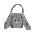 thumbnail image 2 of Adorable cesta de conejito de Pascua de peluche para niños y niñas, material suave y duradero. Gris, 2 of 6
