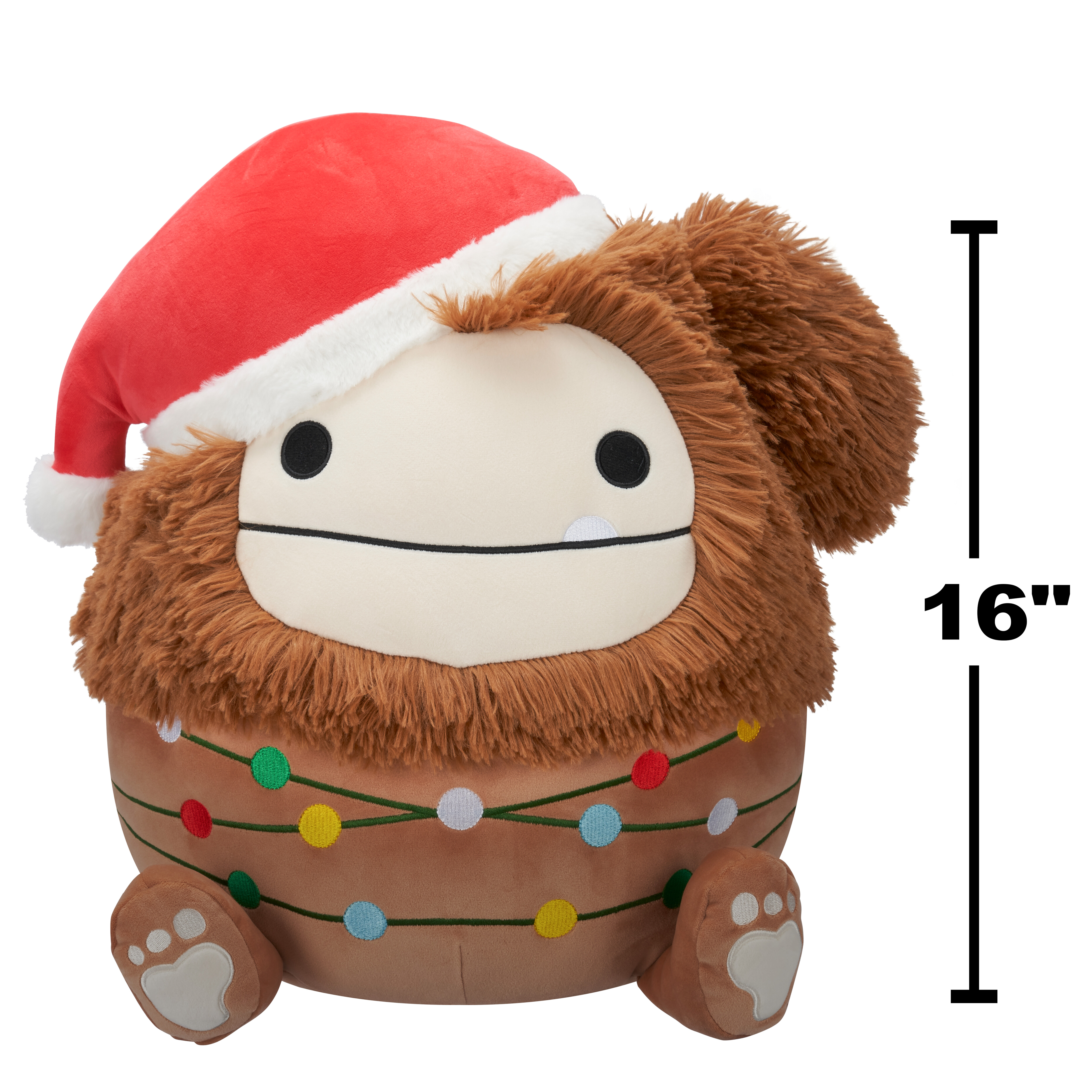 Squishmallows Official 16 inch Benny the Brown Bigfoot With Santa Hat - Child's Ultra Soft Stuffed Plush Toy
