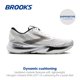 thumbnail image 2 of Zapatillas para correr Brooks Adrenaline GTS 24 para hombre blancas talla 7 M, 2 of 6