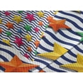 thumbnail image 4 of Ambesonne Nautical Quilted Bedspread Set 3 Pcs, 3D Stars Wavy Stripes, Queen Size, Multicolor, 4 of 5