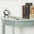 thumbnail image 3 of Simplify Half Round Wood Accent Table, Antique Iced Blue, 3 of 6