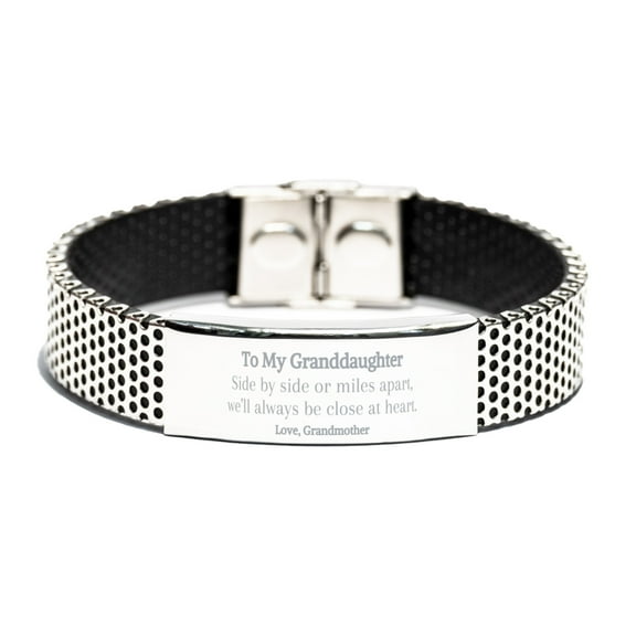 Stainless Steel Bracelet Granddaughter Gift Always Close at Heart Love Grandmother