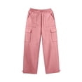 thumbnail image 6 of VBVC Women's Drawstring Wide Leg Cargo Pants , Casual Adjustable Hem Sweatpants For Women, Ladies' Y2K Streetwear Trousers with Pockets, Pink , S-3XL, 6 of 10