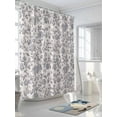 thumbnail image 3 of Haze Blue Leaf Long Shower Curtain Set, Waterproof Shower Curtains for Bathroom, Retro Farmhouse Plant Floral Branch Washable Fabric Cloth Bath Curtain for Bathtub Decoration with Hooks 72x84 Inches, 3 of 6