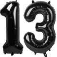 thumbnail image 1 of Globo Kelfuoya, 40 cm, negro, número 13, lámina de mylar, helio, 1 of 5