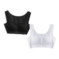 thumbnail image 1 of RKSTN Bras for Women Traceless Comfortable No Steel Ring High Elasticity Stretch 2PC Bras Solid Color Super Soft Breathable Gathering Plus Size Everydays Bras, 1 of 5