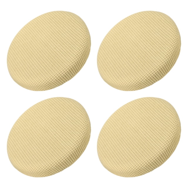 4 piezas Fundas de taburete redondo, Fundas de silla redonda Diámetro 12-14", Cojines de asiento de silla redonda Beige