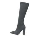 thumbnail image 6 of Chenyee Knee High Boots for Women Heel Pointed Toe Breathable Stretch Knit Sock Booties, 6 of 6