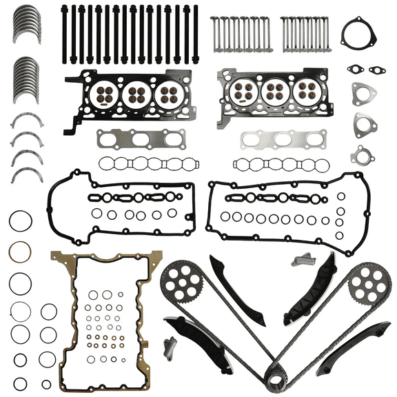 Engine Rebuild Timing Chain Kit & Bearing Head Gasket Set For Jeep Grand Cherokee Chrysler Ram 3.0L