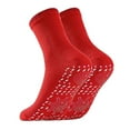 thumbnail image 2 of 1 Pair Winter Heated Socks Particle Sole Massage Promote Circulation Self-heating Socks Mid-tube High Elasticity Warm Slipper Socks, 2 of 8