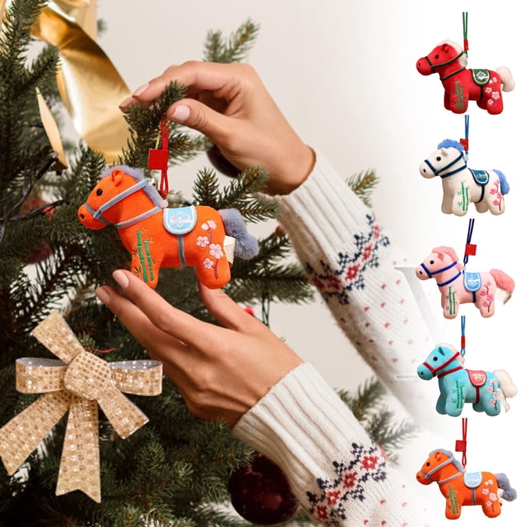 Christmas Decorations 2026 Year of The Horse Mascot Figurine, 4.7