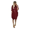 thumbnail image 1 of QIPOPIQ Robes pour Femmes avec Poches Manches Courtes Chandail Ample Imprimé Robe d'Été Mini-Robe Aubaines 2023, 1 of 4