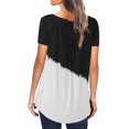 thumbnail image 3 of Gibobby Playera de Verano para Mujer Camiseta manga corta para mujer con cuello redondo y estampado a juego(Blanco,M), 3 of 5