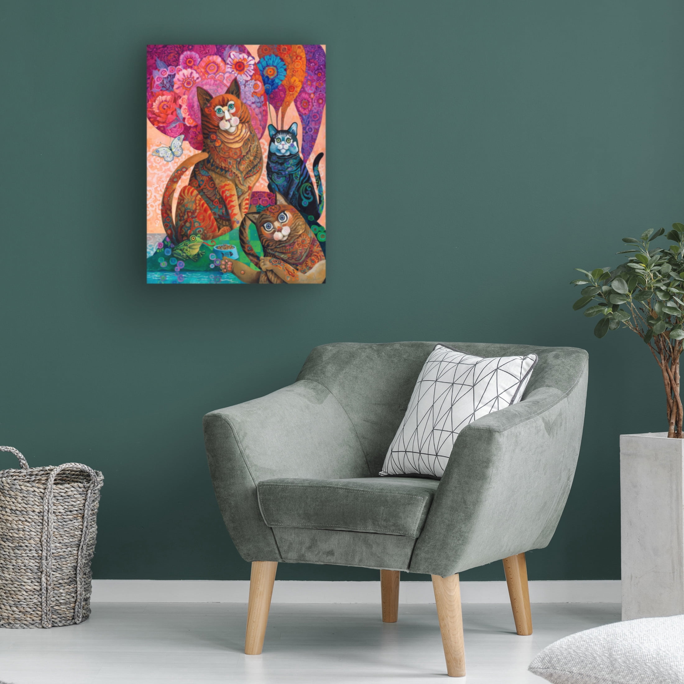 Canvas Wall Art - David Galchutt 'Feline Fotobomb' Wall Art for Living Room, Bedroom, or Office Décor by Trademark Fine Art - 18 x 24 Inches